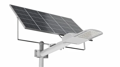 Helle Solarleuchten beleuchten die Dorfstraßen